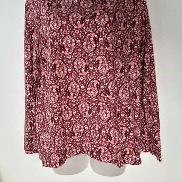Lands' End Red Pink Floral T-Shirt Medium‎ 10-12 - Picture 2 of 8